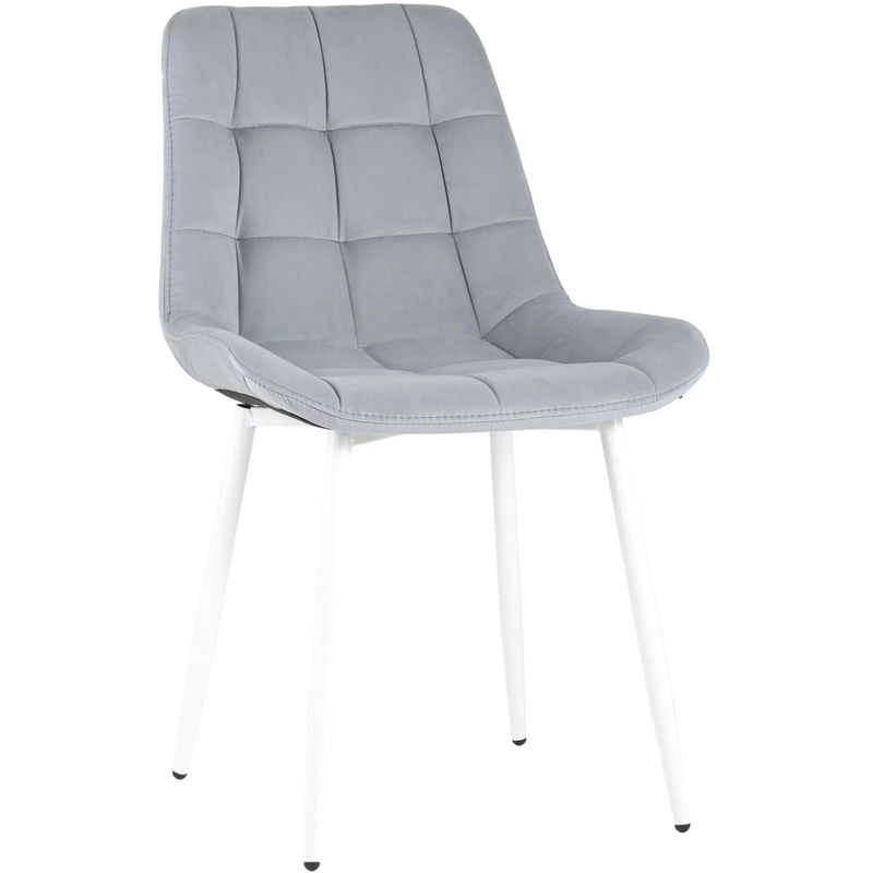 Стул NANCY Chair Серый Цвет Белые Ножки Серый Белый Стул NANCY Chair Серый Цвет Белые Ножки Серый Белый в Липецке | Loft Concept