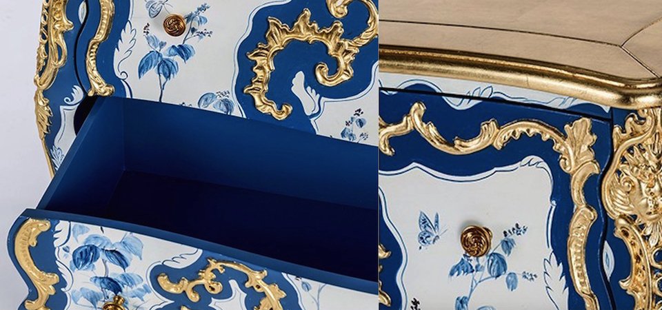 Комод в стиле рококо Rococo Casket Синий Комод в стиле рококо Rococo Casket Синий - Loft-Concept в Липецке