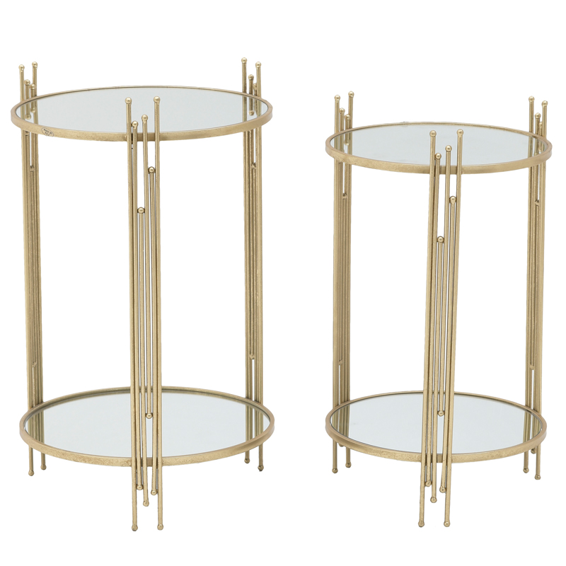 Комплект приставных столов Sarita Table Золотой Прозрачный Комплект приставных столов Sarita Table Золотой Прозрачный в Липецке | Loft Concept