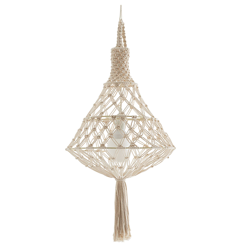 Подвесной светильник Macrame Wicker Hanging lamp Бежевый Подвесной светильник Macrame Wicker Hanging lamp Бежевый в Липецке | Loft Concept