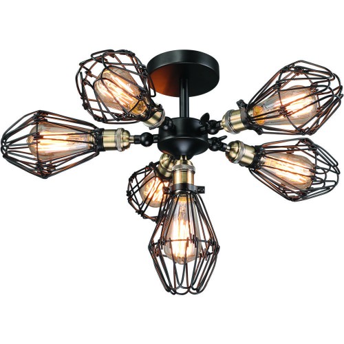 Потолочный светильник Loft Cage Top Pendant VI Черный Потолочный светильник Loft Cage Top Pendant VI Черный в Липецке | Loft Concept