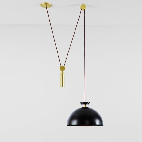 Подвесной светильник Shape up Pendant Hemisphere Black Латунь Черный Подвесной светильник Shape up Pendant Hemisphere Black Латунь Черный в Липецке | Loft Concept