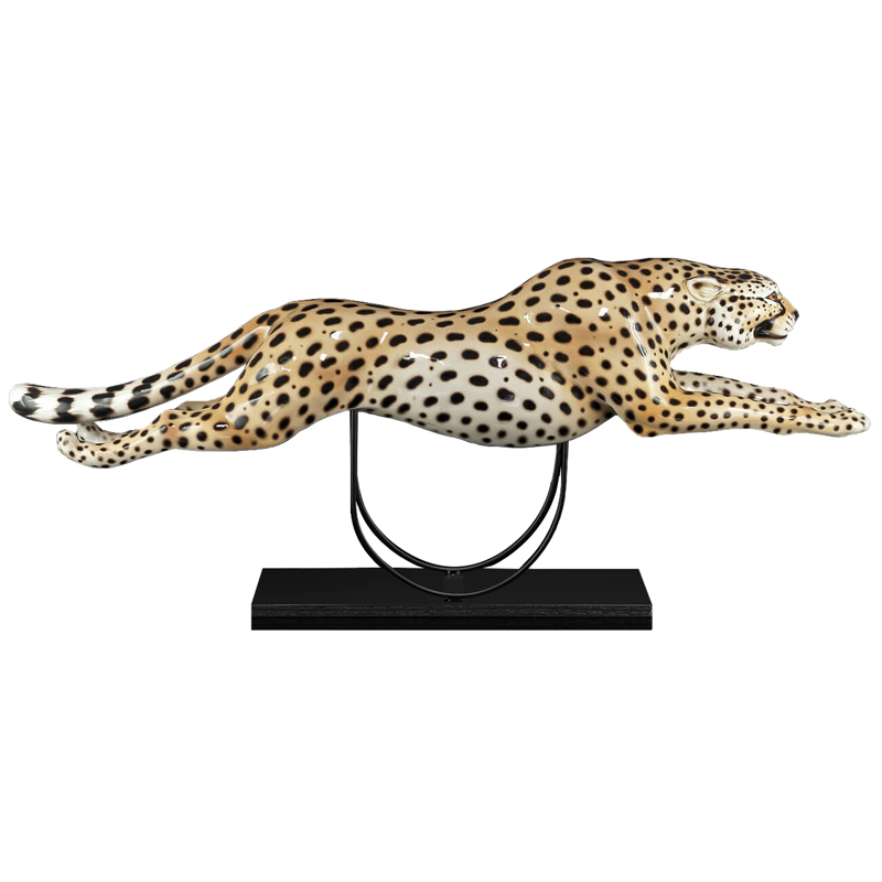 Статуэтка RUNNING CHEETAH W/BASE Черный Винтажное Светлое Золото Бежевый Статуэтка RUNNING CHEETAH W/BASE Черный Винтажное Светлое Золото Бежевый в Липецке | Loft Concept