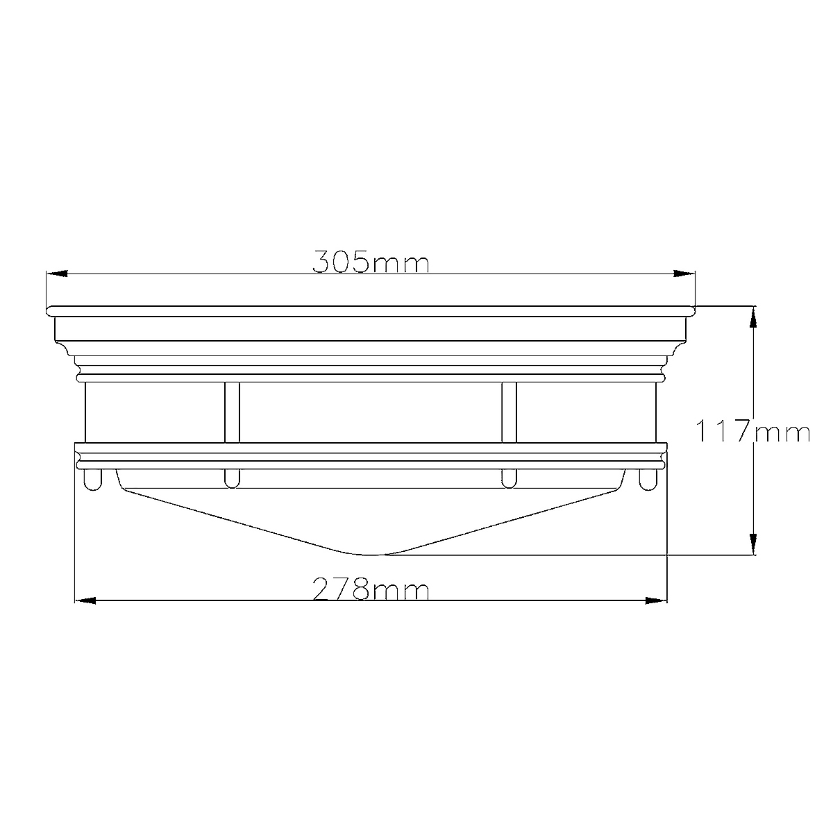 Потолочный светильник для ванных комнат со стеклянным плафоном в форме перевернутого конуса Hinkley в Липецке
