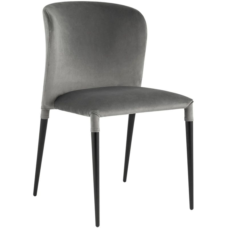 Стул Lori Chair Серый Велюр Серый Черный Стул Lori Chair Серый Велюр Серый Черный в Липецке | Loft Concept