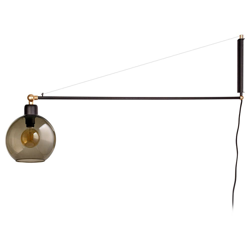 Бра Franco Wall Lamp Черный Латунь Янтарный Бра Franco Wall Lamp Черный Латунь Янтарный в Липецке | Loft Concept