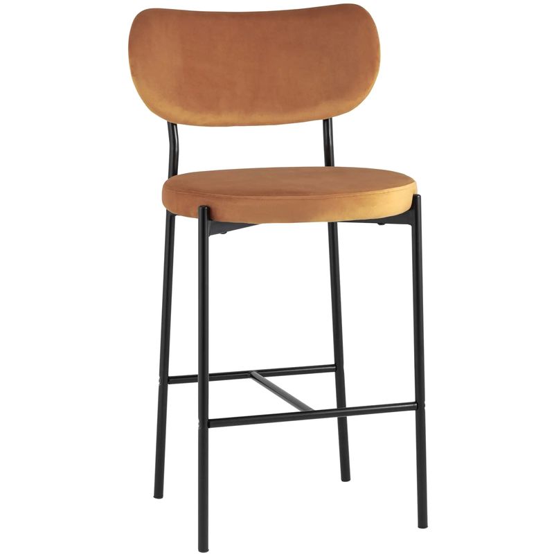 Барный Стул Alfie Chair Черные ножки Терракотовый Велюр Терракотовый Черный Барный Стул Alfie Chair Черные ножки Терракотовый Велюр Терракотовый Черный в Липецке | Loft Concept