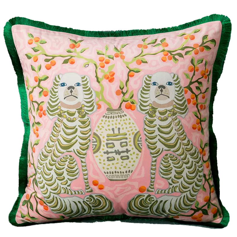 Декоративная подушка Two Dogs Pink Cushion Розовый Мульти Декоративная подушка Two Dogs Pink Cushion Розовый Мульти в Липецке | Loft Concept