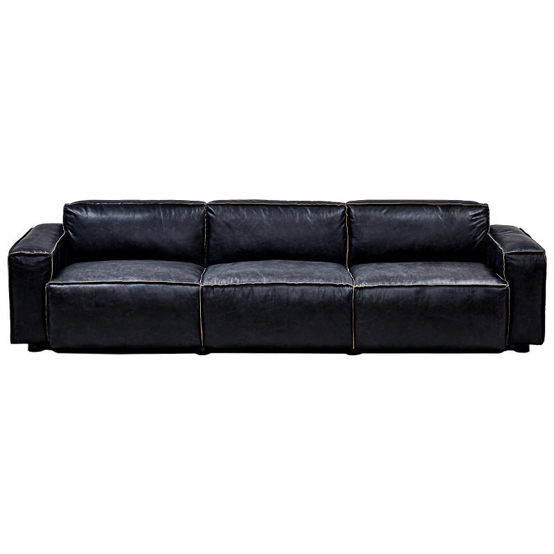 Диван Osorio Leather Sofa Черный Диван Osorio Leather Sofa Черный в Липецке | Loft Concept
