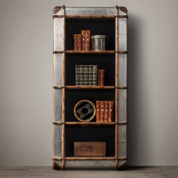 RH Richards Polished Aluminum Shelving Bookcase Алюминий Коричневый винтаж RH Richards Polished Aluminum Shelving Bookcase Алюминий Коричневый винтаж в Липецке | Loft Concept