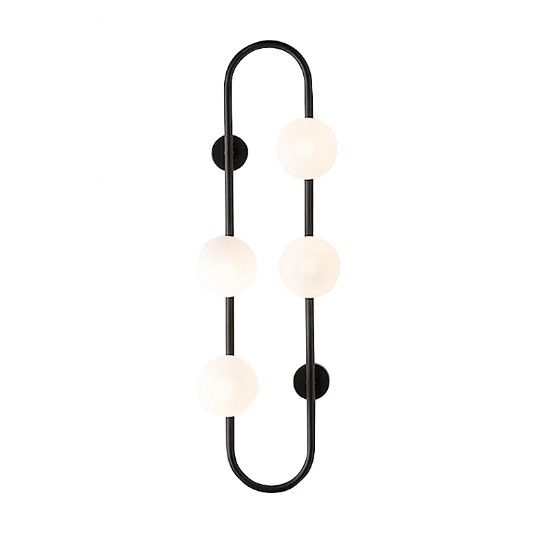 Бра HOOP WALL Lamp Black 4 Черный Белый Бра HOOP WALL Lamp Black 4 Черный Белый в Липецке | Loft Concept