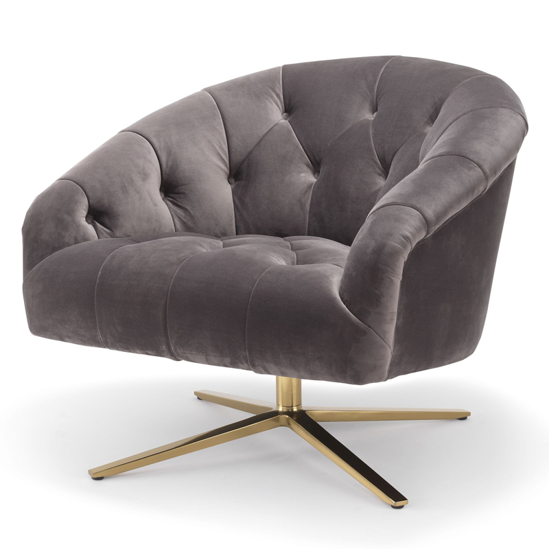 Кресло Eichholtz Swivel Chair Gardner Серый (Gray) Латунь Кресло Eichholtz Swivel Chair Gardner Серый (Gray) Латунь в Липецке | Loft Concept