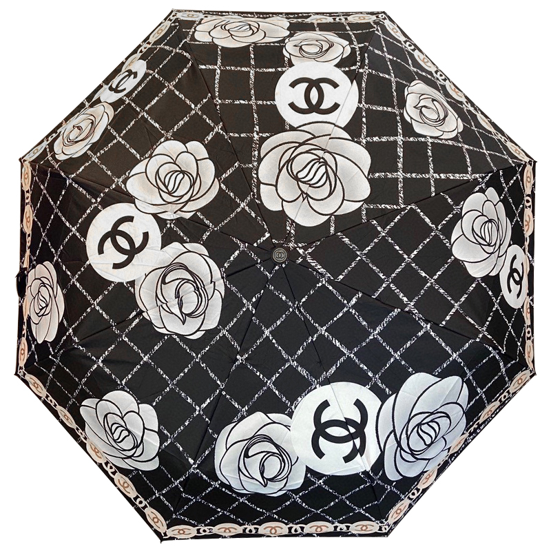 Зонт раскладной CHANEL дизайн 004 Черный цвет Черно-белый Зонт раскладной CHANEL дизайн 004 Черный цвет Черно-белый в Липецке | Loft Concept