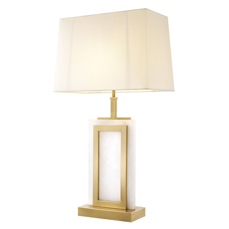 Настольная лампа Eichholtz Table Lamp Murray Белый Латунь Молочный в Липецке | Loft Concept 