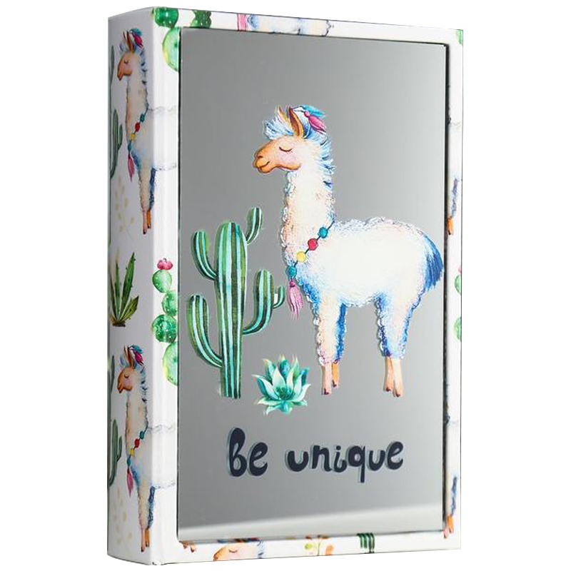 Шкатулка-книга Funny Llama and Cactus Mirror Book Box Мульти Белый Шкатулка-книга Funny Llama and Cactus Mirror Book Box Мульти Белый в Липецке | Loft Concept