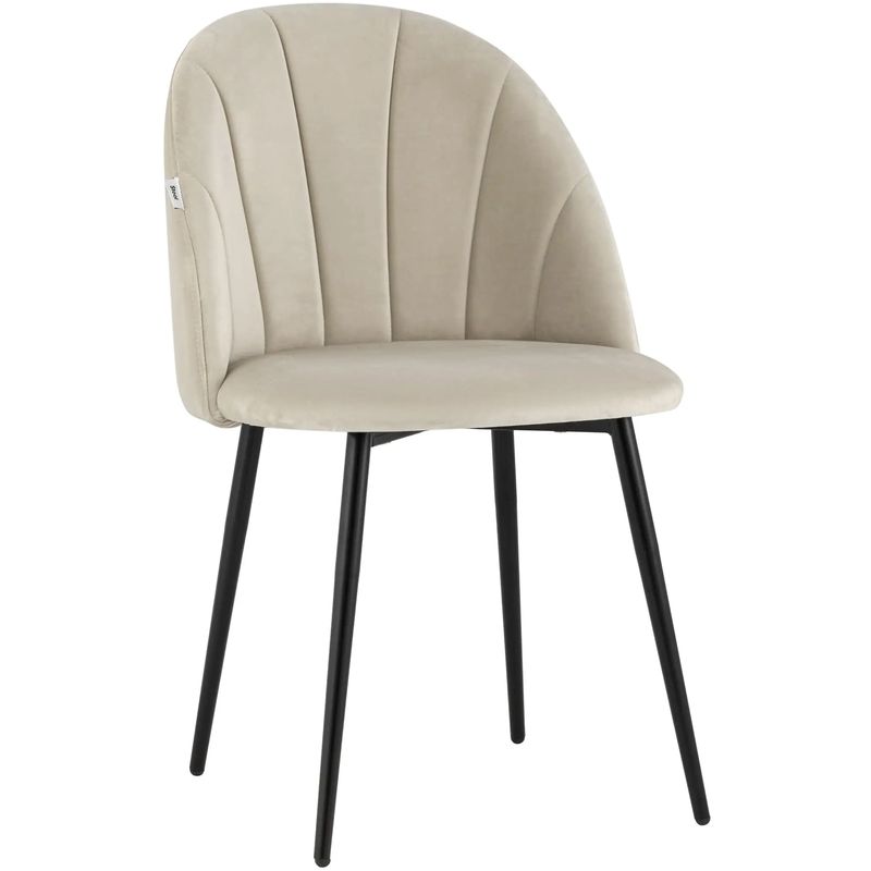 Стул Balsari S Chair Молочный Велюр Черные ножки Молочный Черный Стул Balsari S Chair Молочный Велюр Черные ножки Молочный Черный в Липецке | Loft Concept