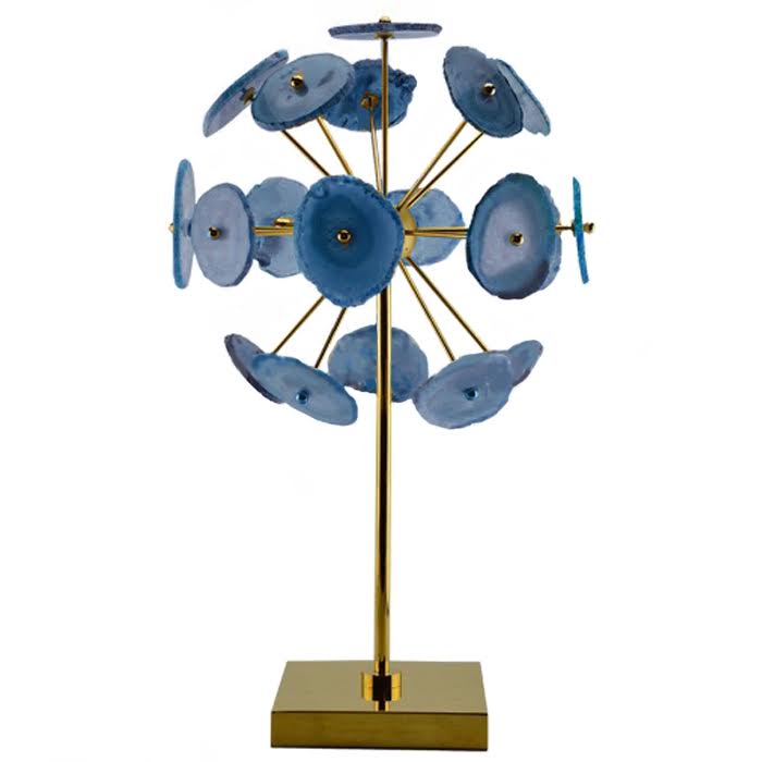 Аксессуар Agate Burst Brass Blue Золотой Сапфирово-синий Аксессуар Agate Burst Brass Blue Золотой Сапфирово-синий в Липецке | Loft Concept