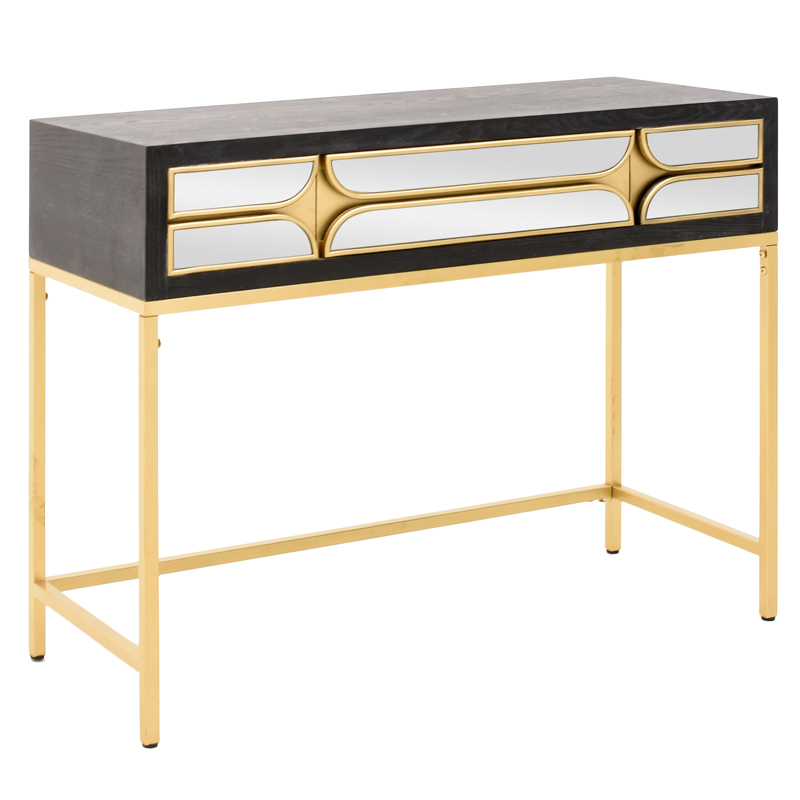Консоль Eloisa Console Золотой Черный Консоль Eloisa Console Золотой Черный в Липецке | Loft Concept