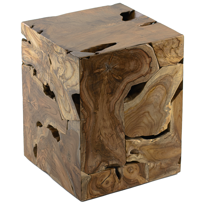 Приставной стол Wooden Cube Side Table Коричневый Приставной стол Wooden Cube Side Table Коричневый в Липецке | Loft Concept