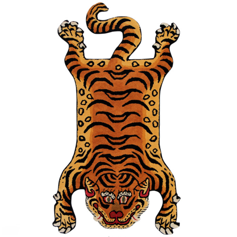 Ковер Тибетский тигр Tibetan Tiger Rug Оранжевый Коричневый Ковер Тибетский тигр Tibetan Tiger Rug Оранжевый Коричневый в Липецке | Loft Concept