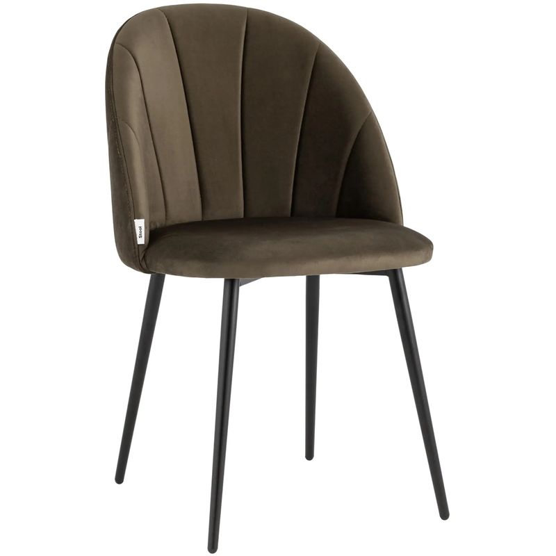 Стул Balsari S Chair Коричневый велюр Коричневый Черный Стул Balsari S Chair Коричневый велюр Коричневый Черный в Липецке | Loft Concept