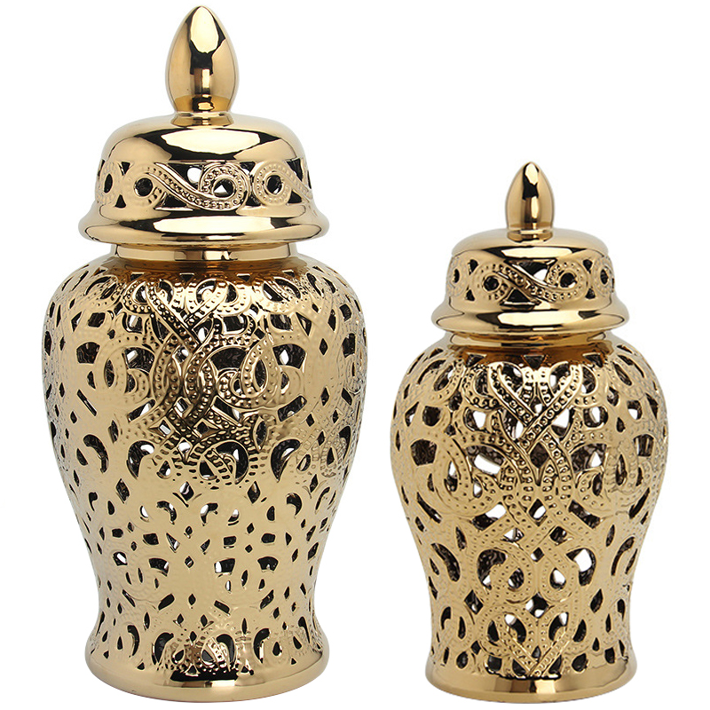 Ваза с крышкой Golden Interlacing Vase Золотой Ваза с крышкой Golden Interlacing Vase Золотой в Липецке | Loft Concept