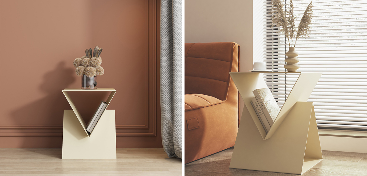 Приставной стол Two Triangles Beige Side Table - фото