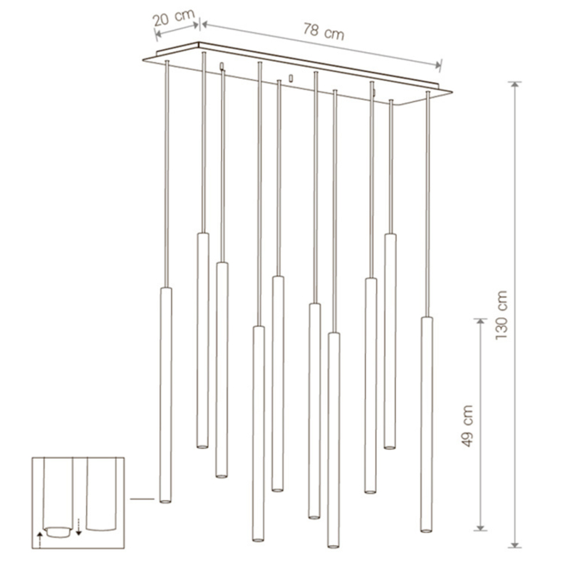 Светильник Trumpet Rectangle Black 10 плафонов Светильник Trumpet Rectangle Black 10 плафонов в Липецке