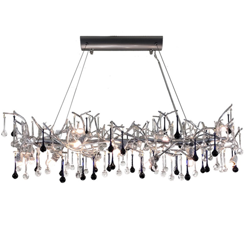Люстра Waterfall Chandelier Crystal Silver Drops Серебряный Прозрачный Люстра Waterfall Chandelier Crystal Silver Drops Серебряный Прозрачный в Липецке | Loft Concept
