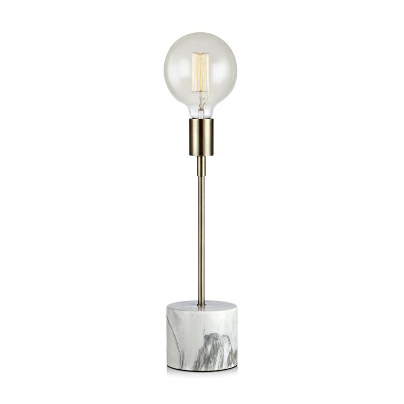Настольная лампа Marble Top Brass Tall Латунь Белый Настольная лампа Marble Top Brass Tall Латунь Белый в Липецке | Loft Concept