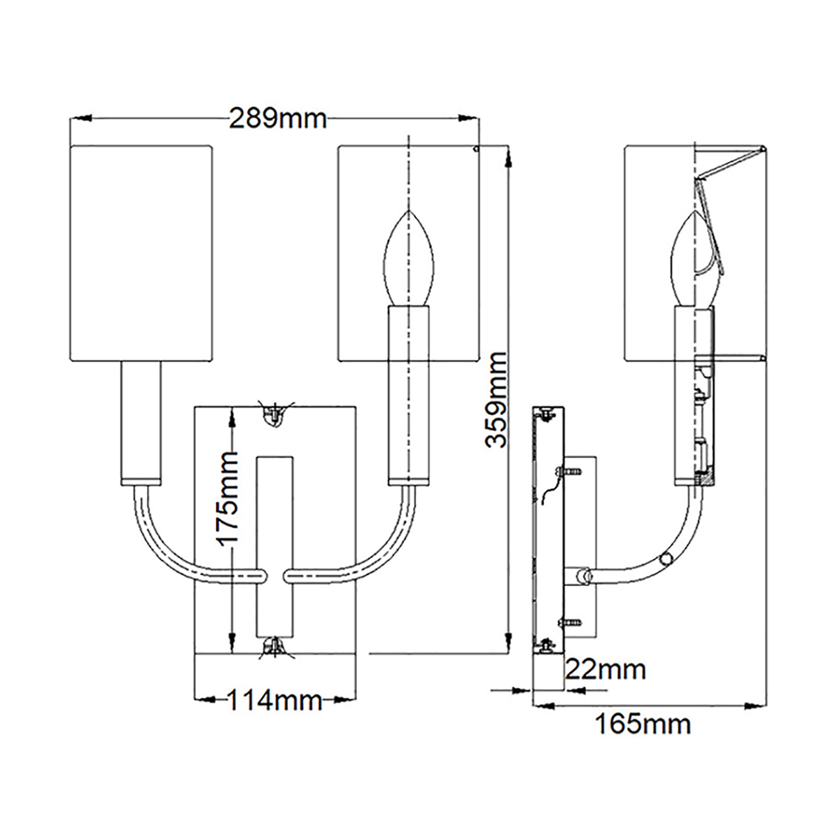 Бра с прямоугольным основанием и 2-мя белыми цилиндрическими льняными абажурами Feiss в Липецке