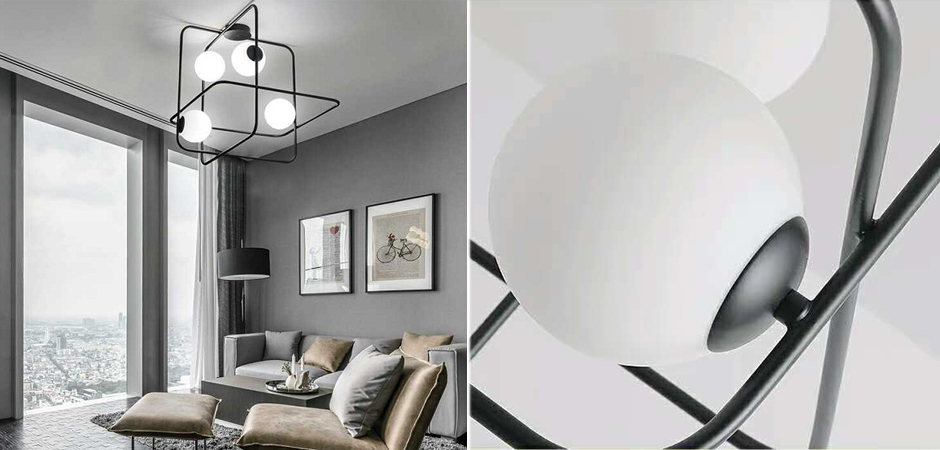 Люстра Broken Squares Balls Black Люстра Broken Squares Balls Black - Loft-Concept в Липецке