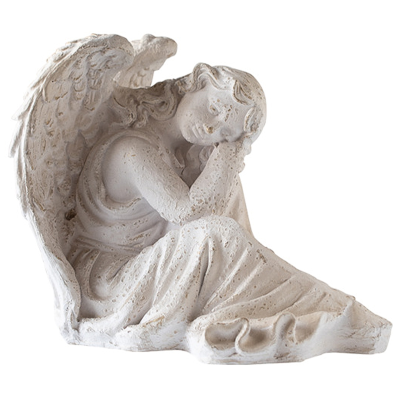 Статуэтка Angel Sitting Provence Statuette Белый Статуэтка Angel Sitting Provence Statuette Белый в Липецке | Loft Concept