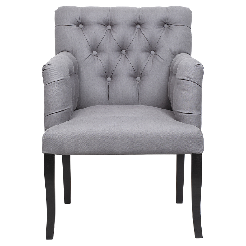 Кресло Addison Chic Armchair grey flax Серый Черный Кресло Addison Chic Armchair grey flax Серый Черный в Липецке | Loft Concept