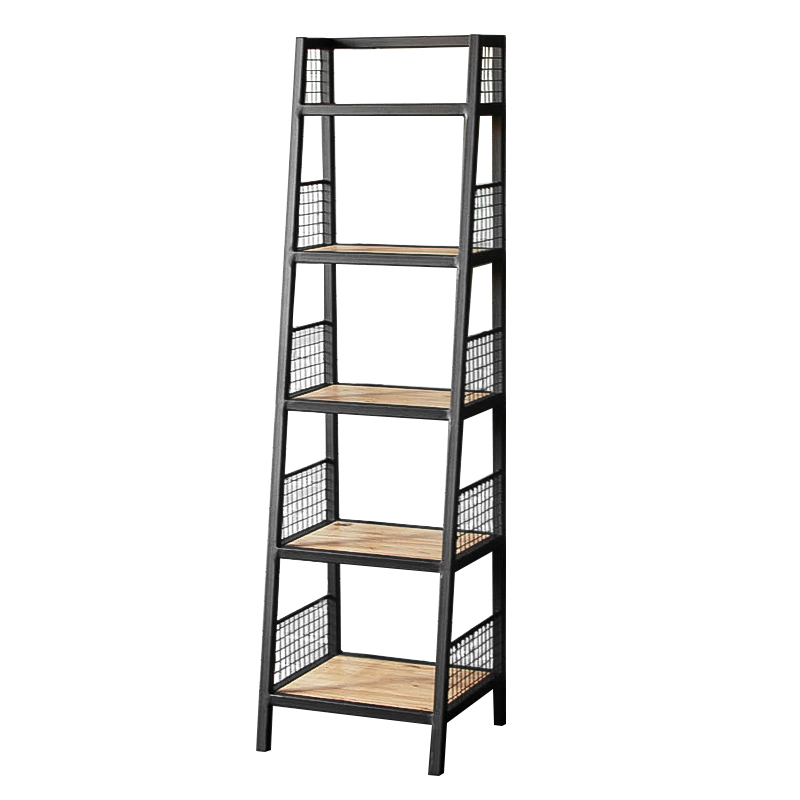Стеллаж Kiyan Black Industrial Metal Rust Rack Черный Древесина Стеллаж Kiyan Black Industrial Metal Rust Rack Черный Древесина в Липецке | Loft Concept