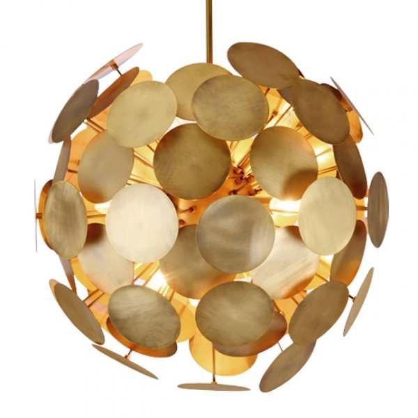 Люстра Metal Disc Chandelier Латунь Люстра Metal Disc Chandelier Латунь в Липецке | Loft Concept