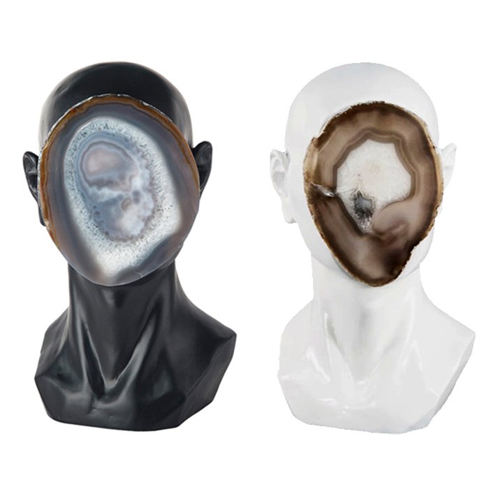 Статуэтка Agate Face Черный Белый Статуэтка Agate Face Черный Белый в Липецке | Loft Concept