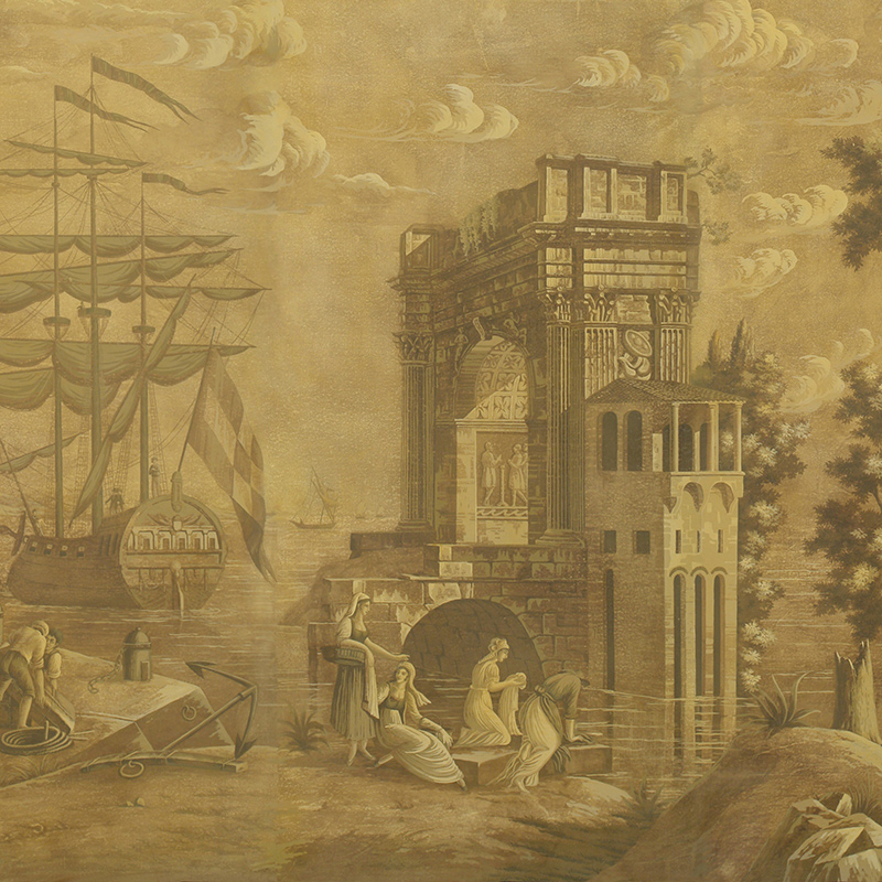 Обои ручная роспись Views of Italy Sepia Обои ручная роспись Views of Italy Sepia в Липецке | Loft Concept