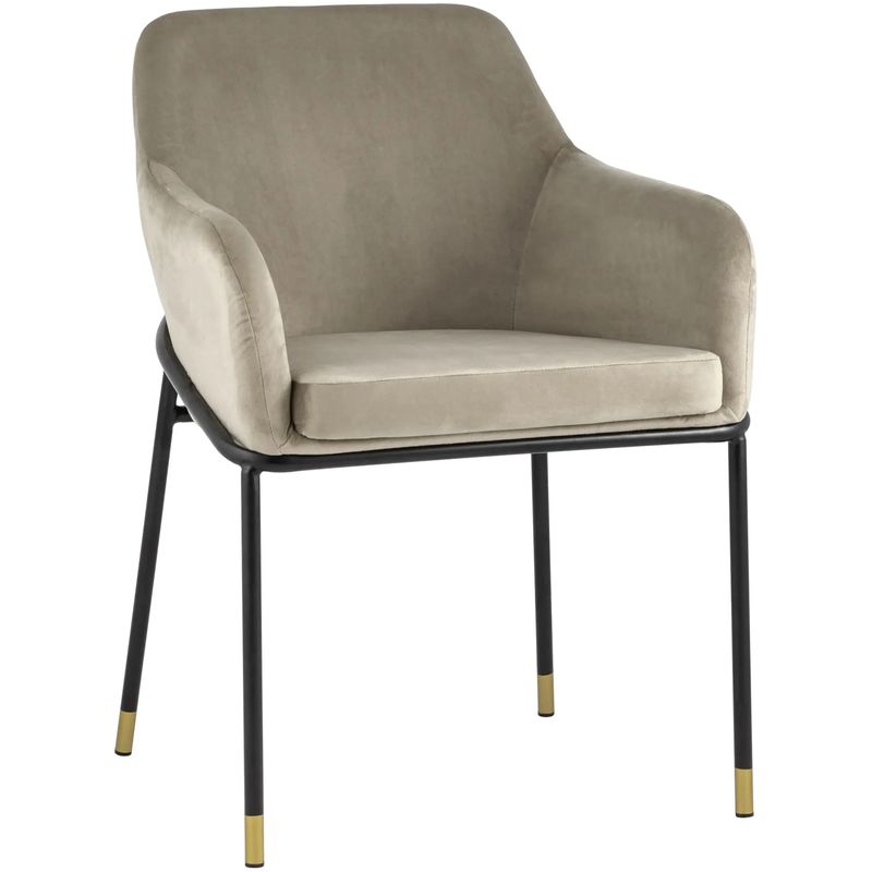 Стул Sandra Chair Велюр цвет Шампань Шампань Черный Стул Sandra Chair Велюр цвет Шампань Шампань Черный в Липецке | Loft Concept