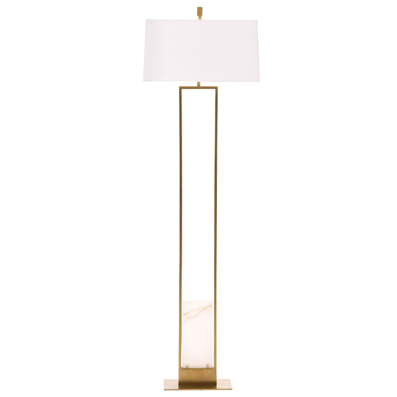 Торшер Arteriors MARKHAM FLOOR LAMP Brass Латунь Белый Торшер Arteriors MARKHAM FLOOR LAMP Brass Латунь Белый в Липецке | Loft Concept