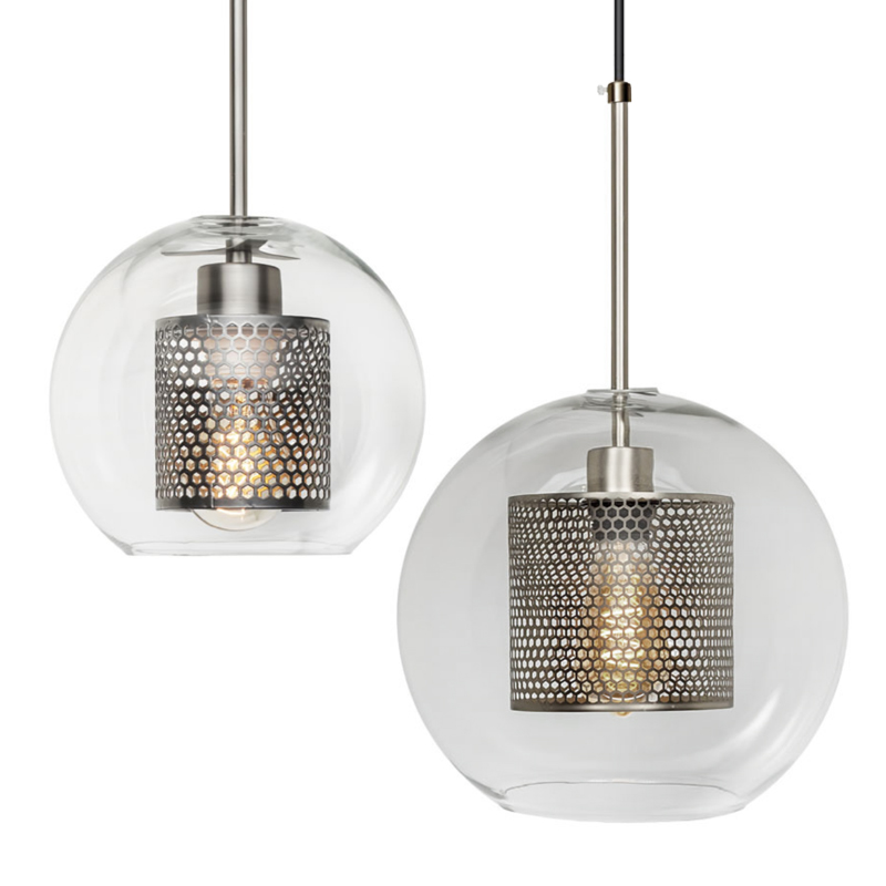 Perforated Vessel Pendant Lamp Nickel Ball Никель Прозрачное Стекло Perforated Vessel Pendant Lamp Nickel Ball Никель Прозрачное Стекло в Липецке | Loft Concept