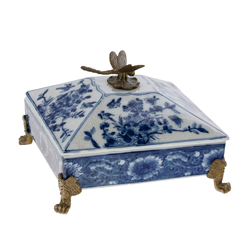 Шкатулка Dragonfly Holder bronze Бронза Белый Шкатулка Dragonfly Holder bronze Бронза Белый в Липецке | Loft Concept