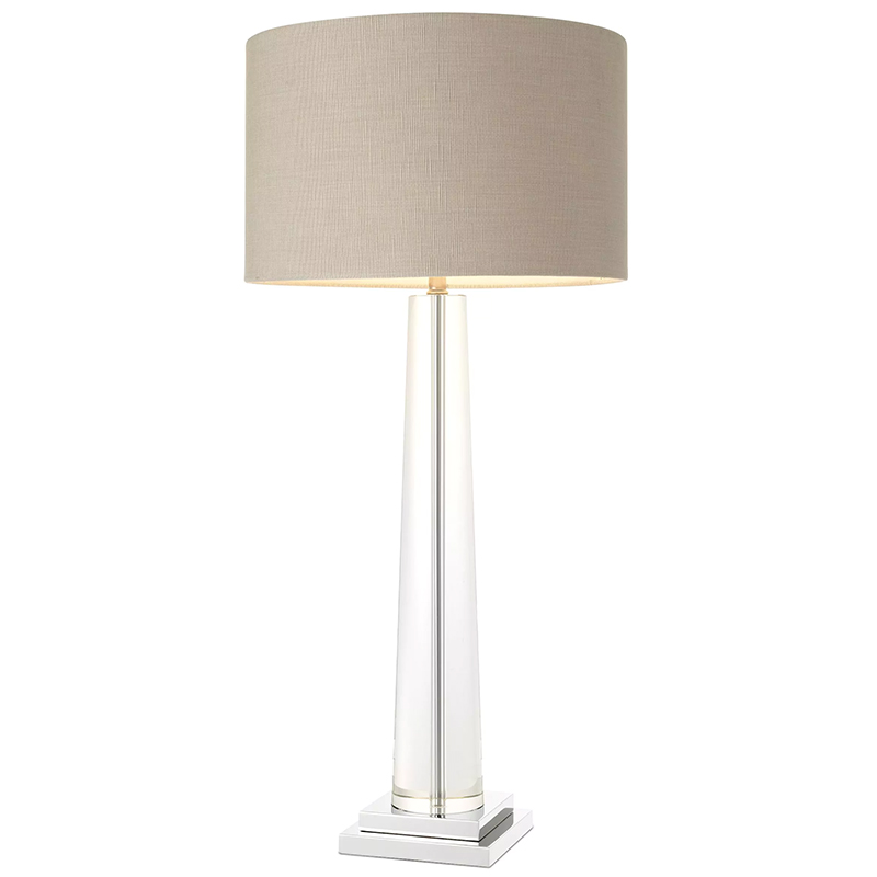 Настольная лампа Eichholtz Table Lamp Oasis Прозрачное Стекло Бежево-серый Никель Настольная лампа Eichholtz Table Lamp Oasis Прозрачное Стекло Бежево-серый Никель в Липецке | Loft Concept