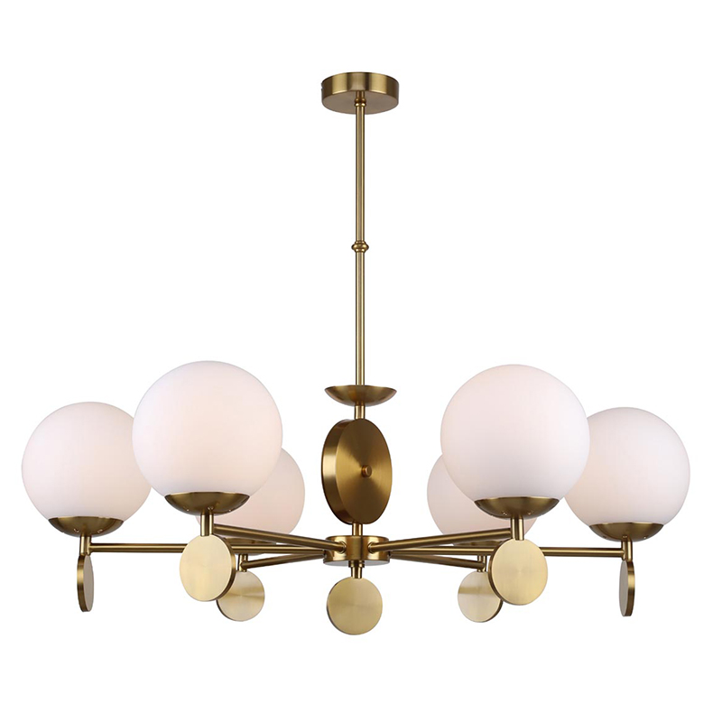 Люстра Kyran Chandelier Bronze 6 Бронза Белый Люстра Kyran Chandelier Bronze 6 Бронза Белый в Липецке | Loft Concept