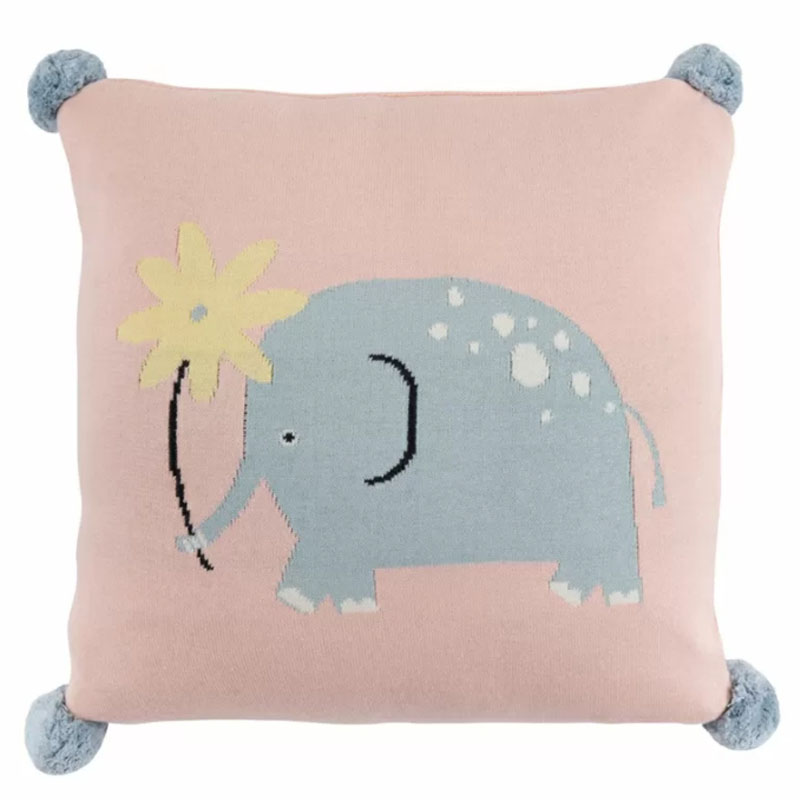 Подушка с помпонами Blue Elephant Мульти Подушка с помпонами Blue Elephant Мульти в Липецке | Loft Concept