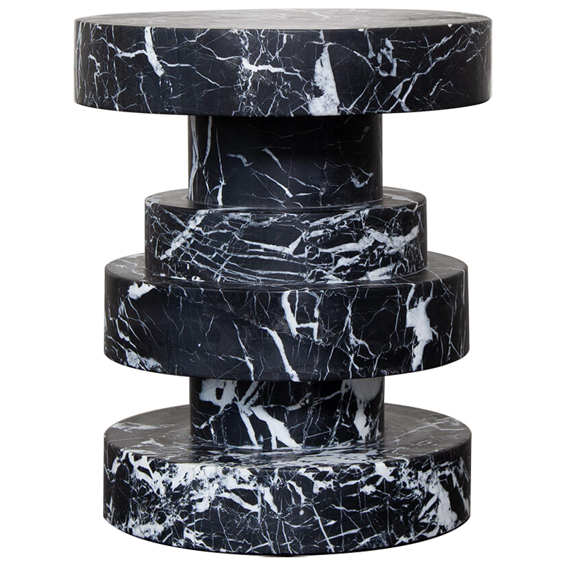 Приставной стол Apollo Stool Nero Marquina дизайн Kelly Wearstler Черно-белый Черный Мрамор Nero Приставной стол Apollo Stool Nero Marquina дизайн Kelly Wearstler Черно-белый Черный Мрамор Nero в Липецке | Loft Concept