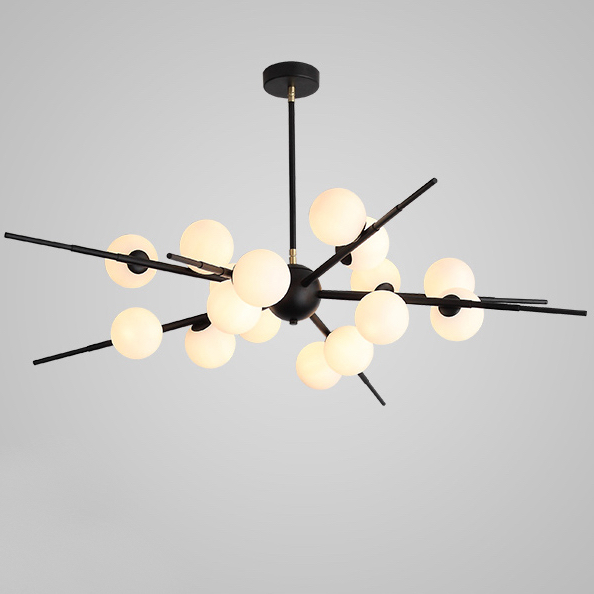 Люстра Cherry Bomb 16 balls black Черный Белый Люстра Cherry Bomb 16 balls black Черный Белый в Липецке | Loft Concept