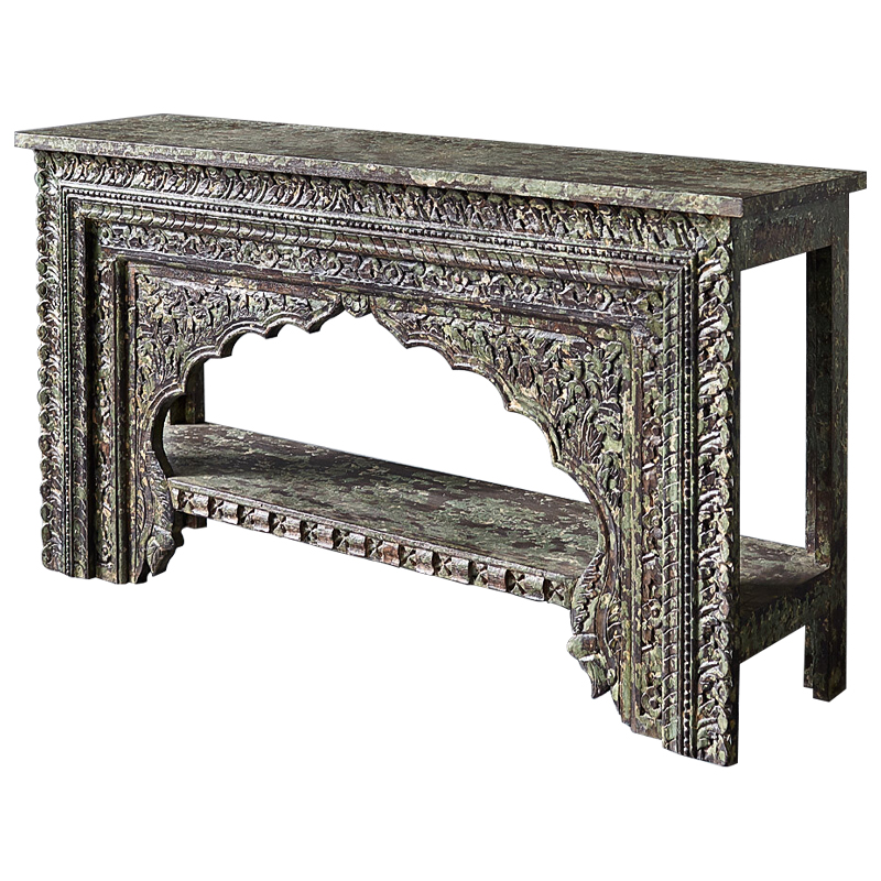 Консоль Manju Console Античный зеленый Консоль Manju Console Античный зеленый в Липецке | Loft Concept