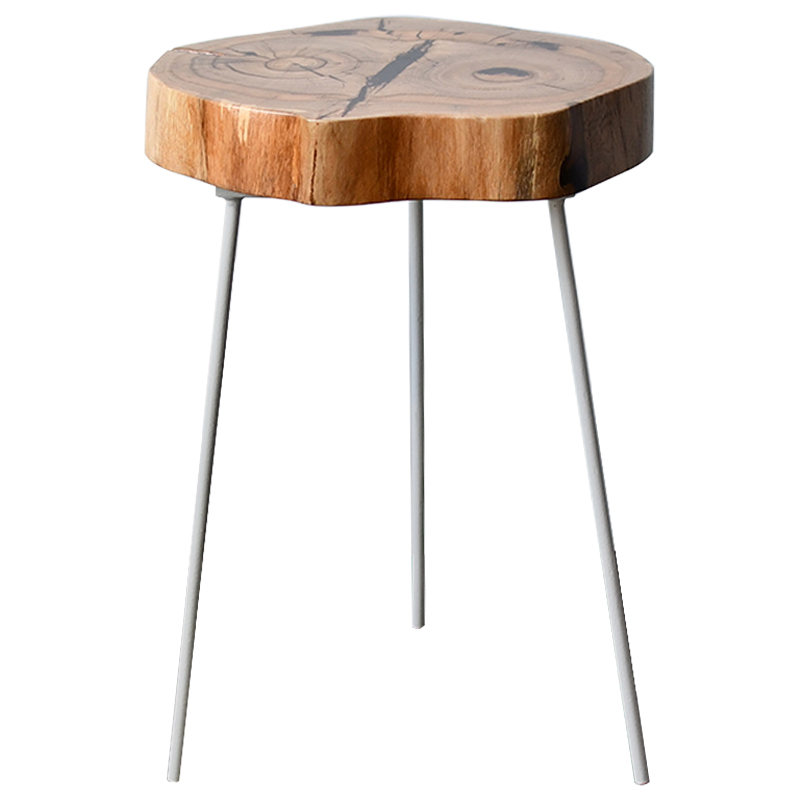 Приставной стол Lewys Industrial Metal Rust Side Table Белый Светлый дуб Приставной стол Lewys Industrial Metal Rust Side Table Белый Светлый дуб в Липецке | Loft Concept
