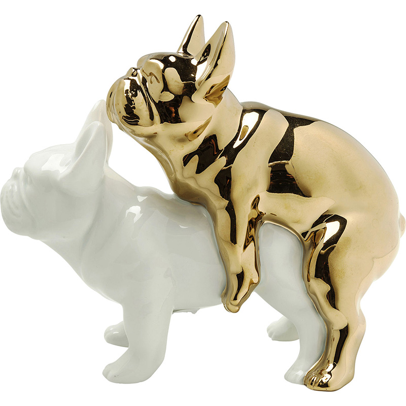 Статуэтка Bulldog Lovers Белый Золотой Статуэтка Bulldog Lovers Белый Золотой в Липецке | Loft Concept